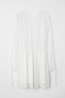 H&M-piękna szyfonowa sukienka z haftem - 36/38