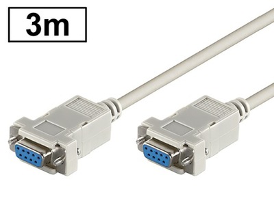 Kabel RS232 null-modem D-SUB 9P/gniazdo-9/gniazdo 3m