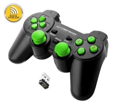 BEZPRZEWODOWY GAMEPAD PAD PC/PS3 WIBRACJA cz-ziel