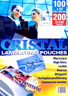 FOLIA DO LAMINOWANIA LAMINACJI LAMINATOR A4 100 MIC. JEDNOSTRONNIE MATOWA