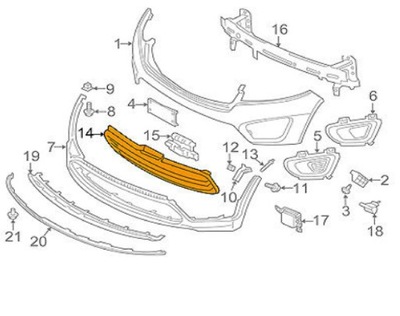 Kia sorento iii 2015- решітка радіатора решітка бампера фото №1