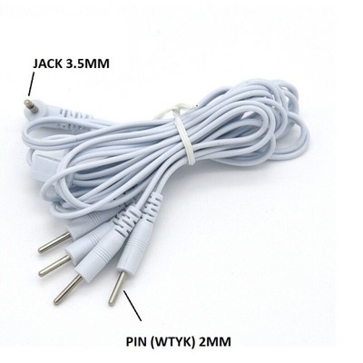 KABEL JACK 3.5MM NA ELEKTRODY ŻELOWE TENS PIN 2MM