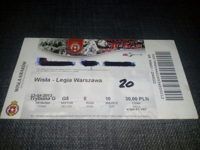 Bilet Wisła Kraków - Legia Warszawa 13.04.2013