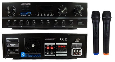 SOLIDNY WZMACNIACZ AMPLITUNER BLUETOOTH 5K + 2 MIK