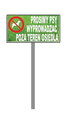 TABLICA ZNAK ZAKAZ WPROWADZANIA PSÓW 40X20 stelaż