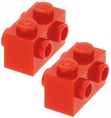 06412a LEGO 52107 4569056 brick 1x2 czerwony 2szt