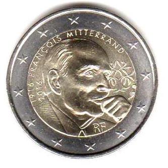 2 euro okolicznościowe Francja 2016 Mitterand