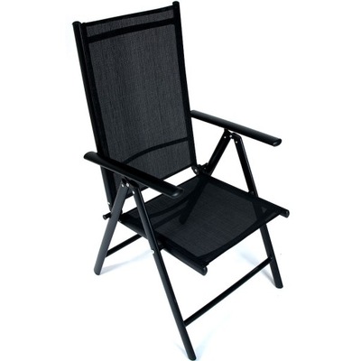 KRZESŁO aluminiowe SKŁADANE krzesła CZARNE -