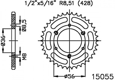 ЗУБЧАТКА ЗАДНЯ ESJOT 28-35Z POLARIS PREDATOR 90 2T