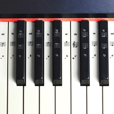 Naklejki nuty na klawisze keyboard pianino gama H