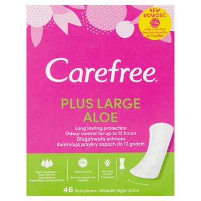 CAREFREE PLUS LARGE ALOE WKŁADKI HIGIENICZNE 46SZT