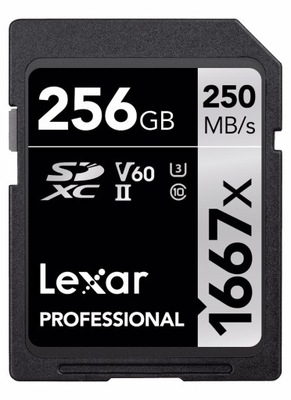 Lexar SDXC Professional 256GB 250MB/s V60 1667x