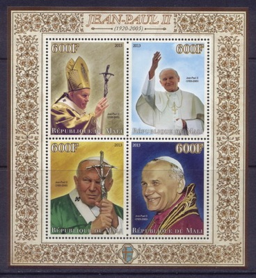 Papież Jan Paweł II Mali arkusik #ML13-21