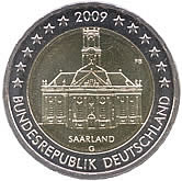 2 euro okol. Niemcy 2009 Saarland litera do wyboru
