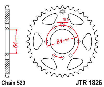 ЗУБЧАТКА ЗАДНЯЯ JT 42Z 520 SUZUKI LT250 R 85-93