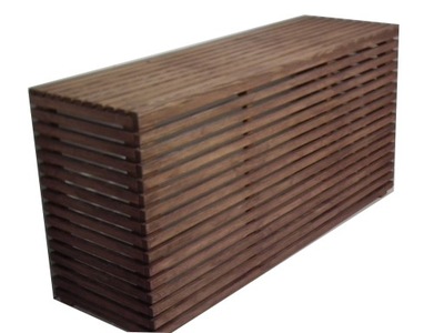 Drewniana ażurowa półka osłona siedzisko 150cm