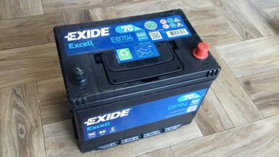 АКУМУЛЯТОР EXIDE 70AH 540A EB704 WYSOKI ПРАВА +