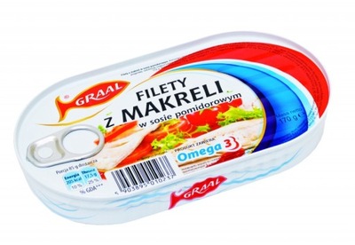 Filety z makreli w sosie pomidor 170g Graal