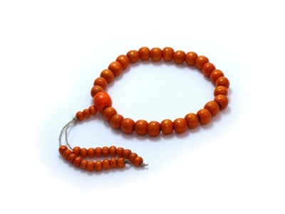 MALA buddyjska bransoleta Karma Kagyu pomarańczowy