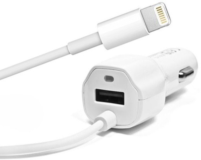 Ładowarka samochodowa Lightning +USB 3,1A 1m