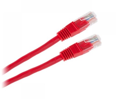 KABEL przewód UTP RJ45 kat. 6e 1m CZERWONY 54611