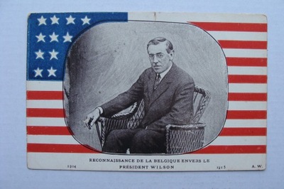 W. WILSON PREZYDENT USA przedwojenna POCZTÓWKA