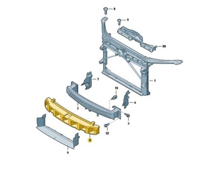 Абсорбер відбійник бампера перед skoda octavia 3rs фото №1