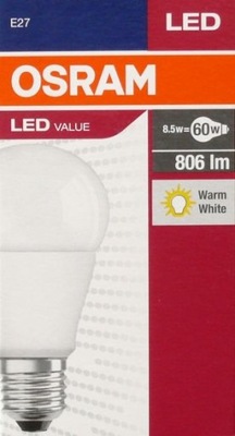 Żarówka OSRAM LED VALUE CLASSIC A60 8,5W 806lm E27