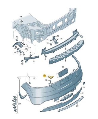 Накладка заглушка заднього бампера ліва audi tt оригінал aso фото №1