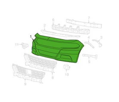 Dodge charger se rt sxt 2015-2017 бампер передній фото №1