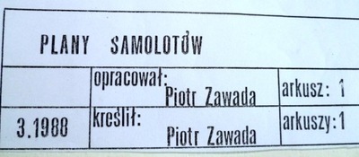 PLANY SAMOLOTÓW P.ZAWADA