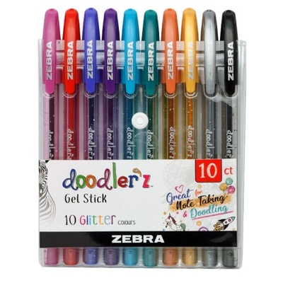 ZEBRA DŁUGOPIS DOODLER'Z Glitter 10szt