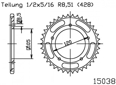 ЗУБЧАТКА ЗАДНЯ JT 56 60Z SACHS ZX 125 2T 97-02