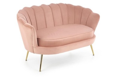 Fotel AMORINITO XL wypoczynkowa jasny różowy/złoty