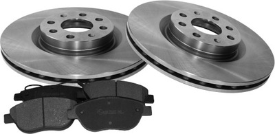 DISCS 2 PCS. + PADS FRONT FIAT GRANDE PUNTO OPEL CORSA D  