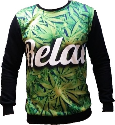 BLUZA 3D GANJA MARIHUANA WEED JOINT roz. M