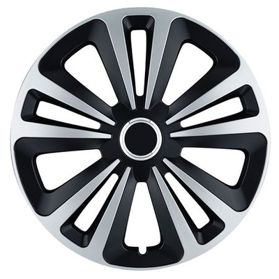 WHEEL COVERS 14 CZARNO SILVER OPEL VW AUDI FIAT FORD  