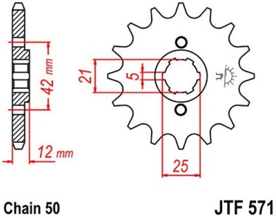 KRUMPLIARATIS PRIEKINĖ JT F571 15-17Z YAMAHA XJ 600 