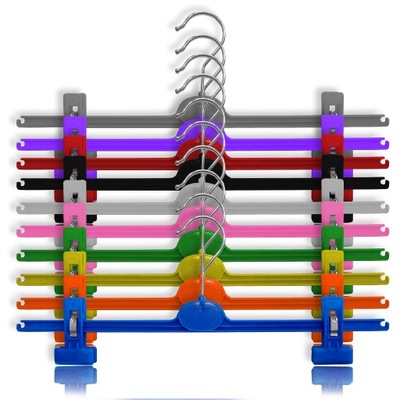 WIESZAKI NA SPODNIE KLAMROWE KOLOROWE 40cm 10 szt