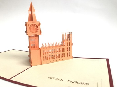 Kartki Okazjonalne 3D Podróże Big Ben London Anglia UK pozdrowienia 2