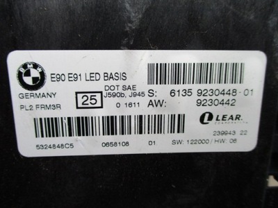 MÓDULO DE LUZ BMW E90 E91 DIODO LUMINOSO LED NSW 9230448-01  