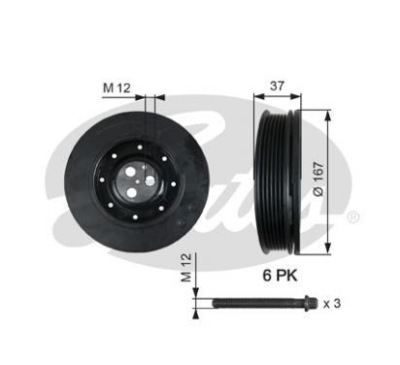 Gates шків колінчастого вала korb ford mondeo transit фото №1
