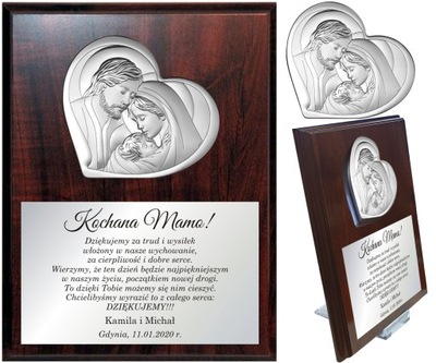 OBRAZ SREBRNY PODZIĘKOWANIE DLA MAMY ŚLUB WESELE