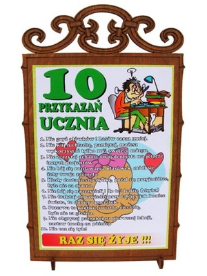 DESKA prezent 10 PRZYKAZAŃ UCZNIA szkoła