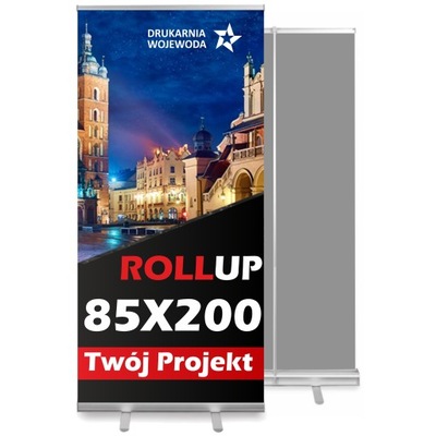 ROLL-UP 85x200 cm MOCNA KASETA +PIĘKNY DRUK