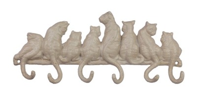Wieszak koty na płocie - dekoracja - żeliwo