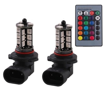 LAMPS LED RGB HB4 9006 2 PCS. 16 COLORS + REMOTE CONTROL  