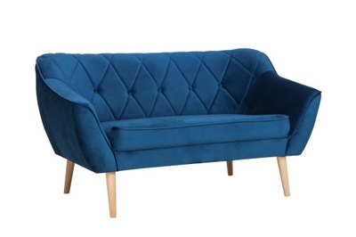 Sofa w stylu skandynawskim granatowa sofa welur