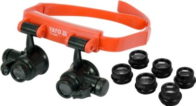 OKULARY SERWISOWE + LAMPKI LED 10x 15x 20x 25x