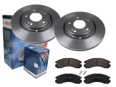 Гальмівні диски + гальмівні колодки bosch перед mitsubishi outlander фото №1